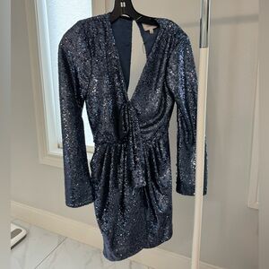 Cinq a Sept Blue Glitter Dress